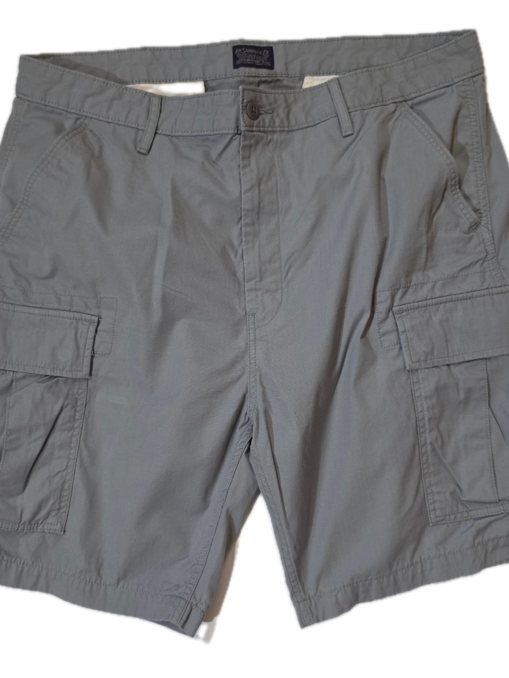Levi's Shorts Mens 38 Gray Cargo Cotton Canvas 9 Inseam Pockets Drawstring